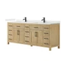 Wyndham Collection Beckett 84" Free Standing Double Basin Vanity Set with Cabinet and Quartz Vanity Top for Single Hole Faucets