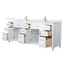 Wyndham Collection Beckett 84" Free Standing Double Basin Vanity Set with Cabinet and Quartz Vanity Top for Single Hole Faucets