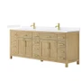 Wyndham Collection Beckett 84" Free Standing Double Basin Vanity Set with Cabinet and Quartz Vanity Top for Single Hole Faucets
