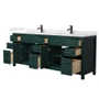 Wyndham Collection Beckett 84" Free Standing Double Basin Vanity Set with Cabinet and Quartz Vanity Top for Single Hole Faucets