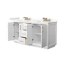 Wyndham Collection Strada 66" Free Standing Double Basin Vanity Set with Cabinet and Quartz Vanity Top
