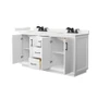 Wyndham Collection Strada 66" Free Standing Double Basin Vanity Set with Cabinet and Quartz Vanity Top