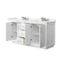 Wyndham Collection Strada 66" Free Standing Double Basin Vanity Set with Cabinet and Quartz Vanity Top