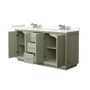 Wyndham Collection Strada 66" Free Standing Double Basin Vanity Set with Cabinet and Quartz Vanity Top
