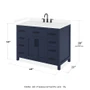 Wyndham Collection Beckett 48" Free Standing Single Basin Vanity Set with Cabinet and Cultured Marble Vanity Top for Widespread Faucets