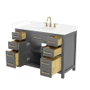 Wyndham Collection Beckett 48" Free Standing Single Basin Vanity Set with Cabinet and Cultured Marble Vanity Top for Widespread Faucets