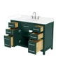 Wyndham Collection Beckett 48" Free Standing Single Basin Vanity Set with Cabinet and Cultured Marble Vanity Top for Widespread Faucets