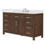 Wyndham Collection Beckett 60" Free Standing Single Basin Vanity Set with Cabinet and Cultured Marble Vanity Top for Widespread Faucets