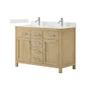 Wyndham Collection Beckett 48" Free Standing Double Basin Vanity Set with Cabinet and Cultured Marble Vanity Top for Single Hole Faucets