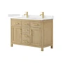 Wyndham Collection Beckett 48" Free Standing Double Basin Vanity Set with Cabinet and Cultured Marble Vanity Top for Single Hole Faucets