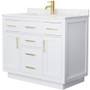 Wyndham Collection Beckett TK 42" Free Standing Single Basin Vanity Set with Cabinet and Cultured Marble Vanity Top