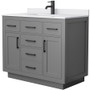 Wyndham Collection Beckett TK 42" Free Standing Single Basin Vanity Set with Cabinet and Cultured Marble Vanity Top