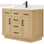 Wyndham Collection Beckett TK 42" Free Standing Single Basin Vanity Set with Cabinet and Cultured Marble Vanity Top