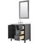 Wyndham Collection Daria 36" Free Standing Single Basin Vanity Set with Cabinet, Cultured Marble Vanity Top for Widespread Faucets, and Framed Mirror