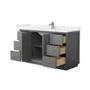 Wyndham Collection Strada 60" Free Standing Single Basin Vanity Set with Cabinet and Cultured Marble Vanity Top