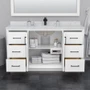 Wyndham Collection Strada 60" Free Standing Single Basin Vanity Set with Cabinet and Cultured Marble Vanity Top