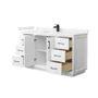 Wyndham Collection Strada 60" Free Standing Single Basin Vanity Set with Cabinet and Cultured Marble Vanity Top