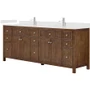 Wyndham Collection Pendry 84" Free Standing Double Basin Vanity Set with Cabinet and Quartz Vanity Top