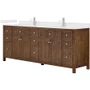 Wyndham Collection Pendry 84" Free Standing Double Basin Vanity Set with Cabinet and Quartz Vanity Top