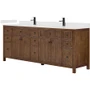 Wyndham Collection Pendry 84" Free Standing Double Basin Vanity Set with Cabinet and Quartz Vanity Top