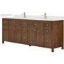 Wyndham Collection Pendry 84" Free Standing Double Basin Vanity Set with Cabinet and Quartz Vanity Top