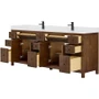Wyndham Collection Pendry 84" Free Standing Double Basin Vanity Set with Cabinet and Quartz Vanity Top