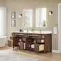 Wyndham Collection Pendry 84" Free Standing Double Basin Vanity Set with Cabinet and Quartz Vanity Top