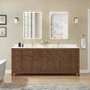Wyndham Collection Pendry 84" Free Standing Double Basin Vanity Set with Cabinet and Quartz Vanity Top