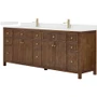 Wyndham Collection Pendry 84" Free Standing Double Basin Vanity Set with Cabinet and Quartz Vanity Top