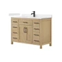 Wyndham Collection Beckett 48" Free Standing Single Basin Vanity Set with Cabinet and Cultured Marble Vanity Top for Single Hole Faucets