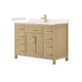 Wyndham Collection Beckett 48" Free Standing Single Basin Vanity Set with Cabinet and Cultured Marble Vanity Top for Single Hole Faucets