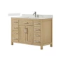 Wyndham Collection Beckett 48" Free Standing Single Basin Vanity Set with Cabinet and Cultured Marble Vanity Top for Single Hole Faucets