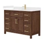 Wyndham Collection Beckett 48" Free Standing Single Basin Vanity Set with Cabinet and Cultured Marble Vanity Top for Single Hole Faucets