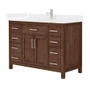 Wyndham Collection Beckett 48" Free Standing Single Basin Vanity Set with Cabinet and Cultured Marble Vanity Top for Single Hole Faucets