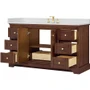 Wyndham Collection Avery 60" Free Standing Single Basin Vanity Set with Cabinet and Quartz Vanity Top
