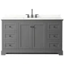 Wyndham Collection Avery 60" Free Standing Single Basin Vanity Set with Cabinet and Quartz Vanity Top