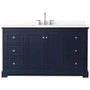 Wyndham Collection Avery 60" Free Standing Single Basin Vanity Set with Cabinet and Quartz Vanity Top