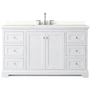 Wyndham Collection Avery 60" Free Standing Single Basin Vanity Set with Cabinet and Quartz Vanity Top