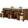 Wyndham Collection Pendry 84" Free Standing Double Basin Vanity Set with Cabinet and Quartz Vanity Top