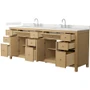 Wyndham Collection Pendry 84" Free Standing Double Basin Vanity Set with Cabinet and Quartz Vanity Top