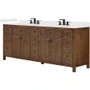 Wyndham Collection Pendry 84" Free Standing Double Basin Vanity Set with Cabinet and Quartz Vanity Top