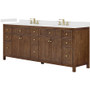 Wyndham Collection Pendry 84" Free Standing Double Basin Vanity Set with Cabinet and Quartz Vanity Top