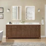 Wyndham Collection Pendry 84" Free Standing Double Basin Vanity Set with Cabinet and Quartz Vanity Top