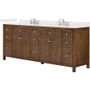 Wyndham Collection Pendry 84" Free Standing Double Basin Vanity Set with Cabinet and Quartz Vanity Top