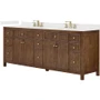Wyndham Collection Pendry 84" Free Standing Double Basin Vanity Set with Cabinet and Quartz Vanity Top