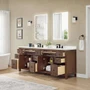 Wyndham Collection Pendry 84" Free Standing Double Basin Vanity Set with Cabinet and Quartz Vanity Top