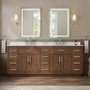 Wyndham Collection Beckett TK 84" Free Standing Double Basin Vanity Set with Cabinet and Cultured Marble Vanity Top