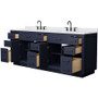 Wyndham Collection Beckett TK 84" Free Standing Double Basin Vanity Set with Cabinet and Cultured Marble Vanity Top