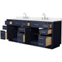 Wyndham Collection Beckett TK 84" Free Standing Double Basin Vanity Set with Cabinet and Cultured Marble Vanity Top