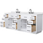 Wyndham Collection Beckett TK 84" Free Standing Double Basin Vanity Set with Cabinet and Cultured Marble Vanity Top